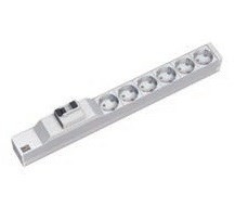 Bachmann 333.411 rozdzielacz zasilania PDU 6 x gniazdo sieciowe 1U Szary, Srebrny