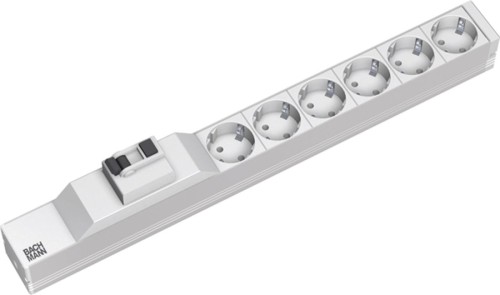 Bachmann 333.411 rozdzielacz zasilania PDU 6 x gniazdo sieciowe 1U Szary, Srebrny