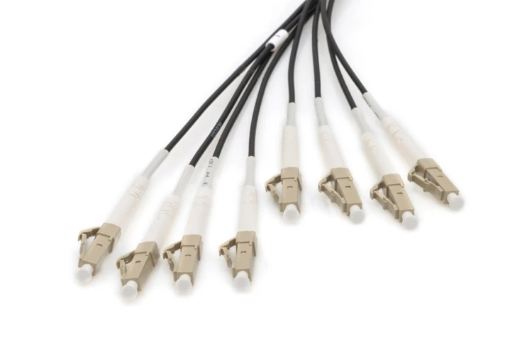 Digitus Zakończony fabrycznie uniwersalny kabel światłowodowy typu breakout, wielomodowy OM4, 8 włókien, LC/UPC – LC/UPC