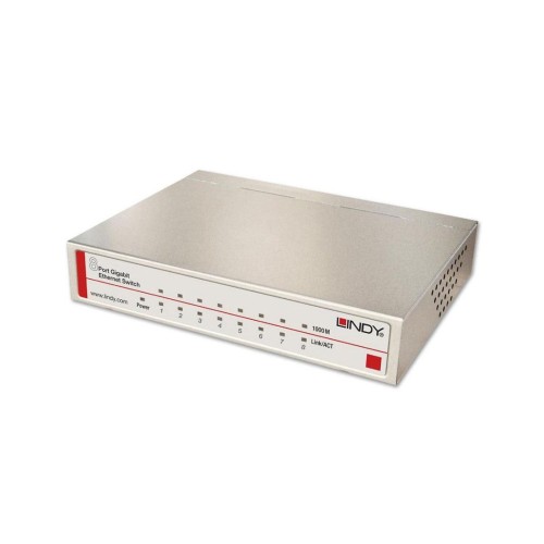 Lindy 25045 przełącznik sieciowy Zarządzany Gigabit Ethernet (10/100/1000) Obsługa PoE Srebrny