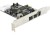 Delock PCI Express Karte > 2 x extern FireWire B + 1 x extern FireWire A
