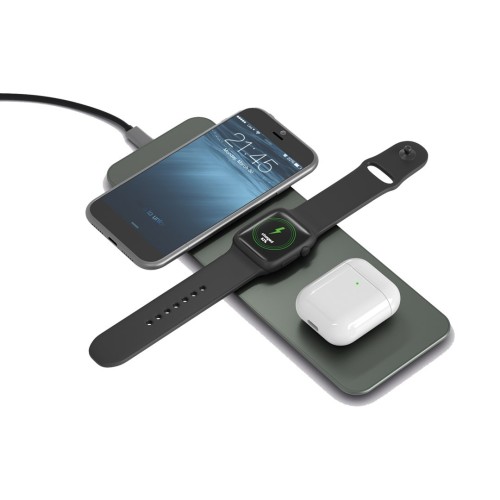 Terratec ChargeAIR All Słuchawki, Zestaw słuchawkowy, Smartfon, Smartwatch Zielony Bezprzewodowe ładowanie Szybkie ładowanie Wewnętrzna
