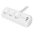 Digitus 3-drożna biurowa listwa zasilająca z 2 złączami USB-A i 1 złączem USB-C, biała