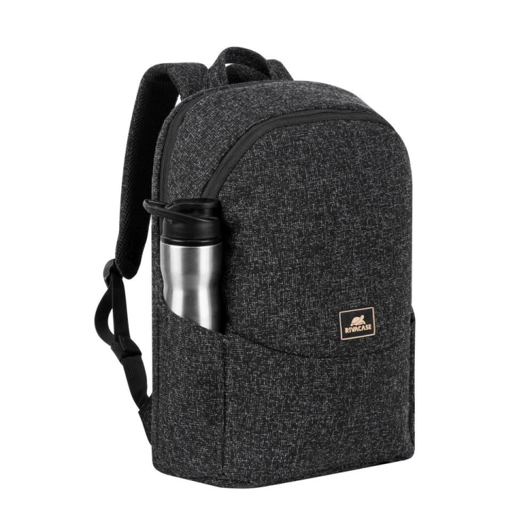Plecak na laptop 15,6", RIVACASE Anvik, 15L, czarny, z materiału wodoodpornego, kieszenie na tablet 10,5", smartfon, dokumenty, akcesoria, butelkę
