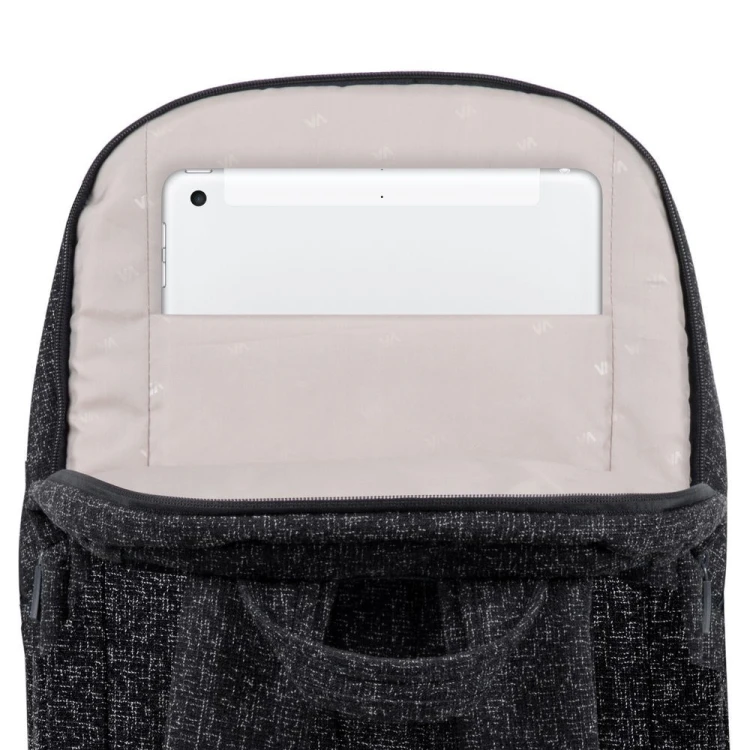 Plecak na laptop 15,6", RIVACASE Anvik, 15L, czarny, z materiału wodoodpornego, kieszenie na tablet 10,5", smartfon, dokumenty, akcesoria, butelkę