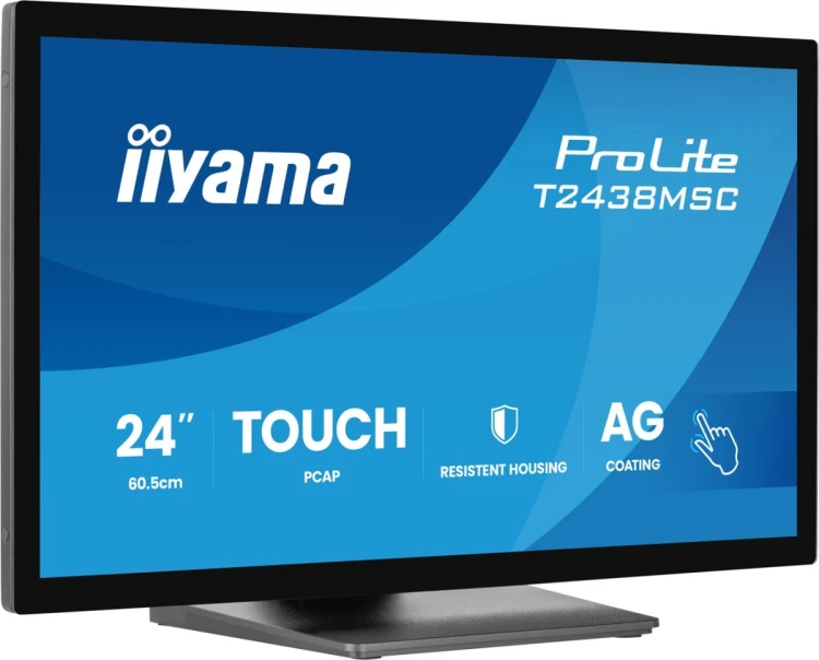 iiyama ProLite T2438MSC-B2 monitor komputerowy 60,5 cm (23.8") 1920 x 1080 px Full HD LED Ekran dotykowy Czarny