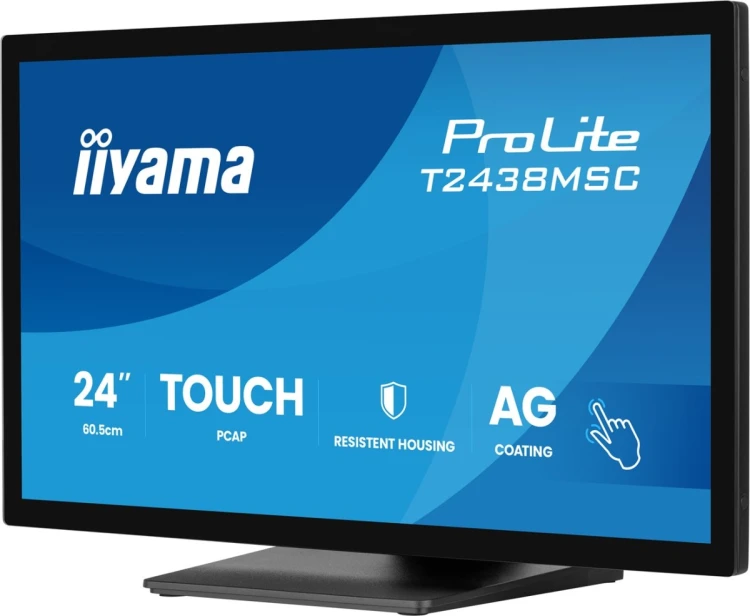iiyama ProLite T2438MSC-B2 monitor komputerowy 60,5 cm (23.8") 1920 x 1080 px Full HD LED Ekran dotykowy Czarny