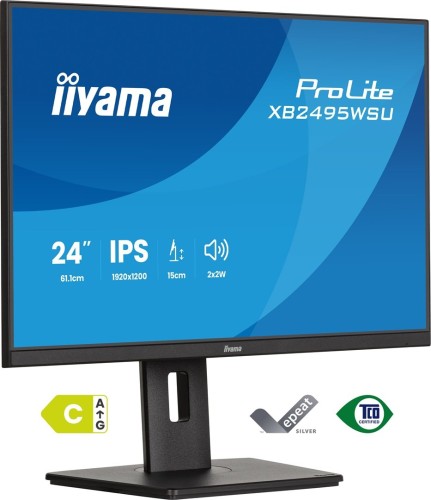 iiyama ProLite XB2495WSU-B1 monitor komputerowy 61,2 cm (24.1") 1920 x 1200 px Full HD LCD Czarny