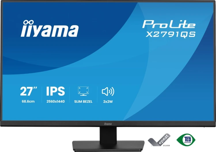 iiyama ProLite X2791QS-B1 monitor komputerowy 68,6 cm (27") 2560 x 1440 px Quad HD LED Czarny