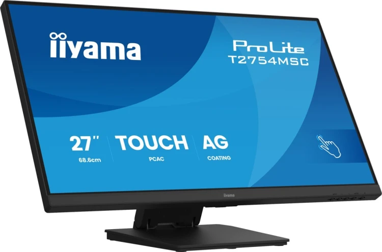 iiyama ProLite T2754MSC-B2AG monitor komputerowy 68,6 cm (27") 1920 x 1080 px Full HD LED Ekran dotykowy Przeznaczony dla wielu użytkowników Czarny