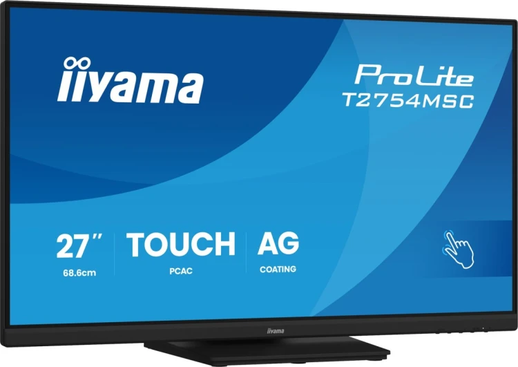 iiyama ProLite T2754MSC-B2AG monitor komputerowy 68,6 cm (27") 1920 x 1080 px Full HD LED Ekran dotykowy Przeznaczony dla wielu użytkowników Czarny