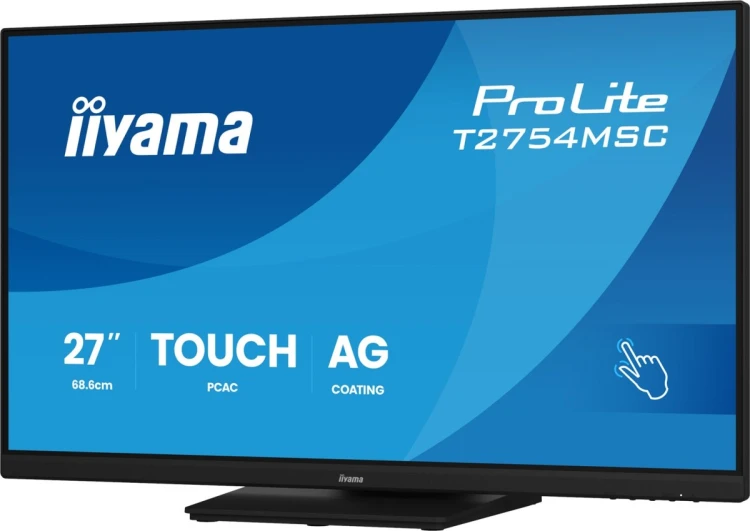 iiyama ProLite T2754MSC-B2AG monitor komputerowy 68,6 cm (27") 1920 x 1080 px Full HD LED Ekran dotykowy Przeznaczony dla wielu użytkowników Czarny
