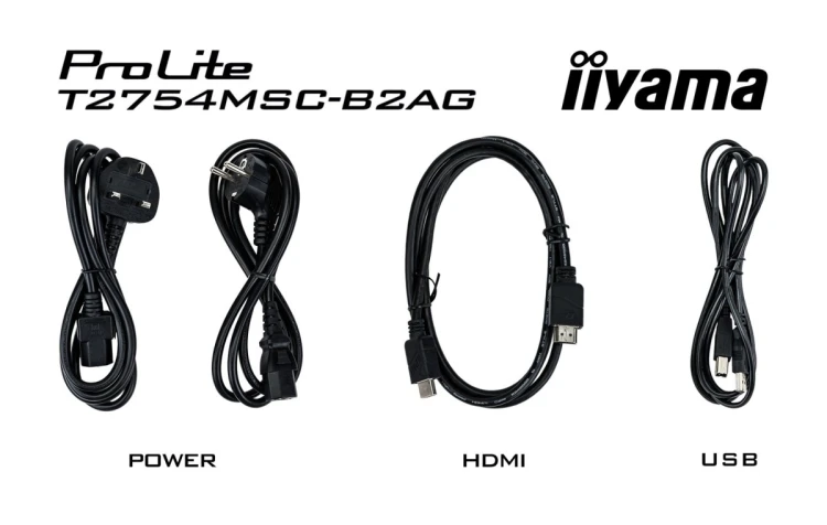 iiyama ProLite T2754MSC-B2AG monitor komputerowy 68,6 cm (27") 1920 x 1080 px Full HD LED Ekran dotykowy Przeznaczony dla wielu użytkowników Czarny