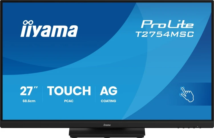 iiyama ProLite T2754MSC-B2AG monitor komputerowy 68,6 cm (27") 1920 x 1080 px Full HD LED Ekran dotykowy Przeznaczony dla wielu użytkowników Czarny