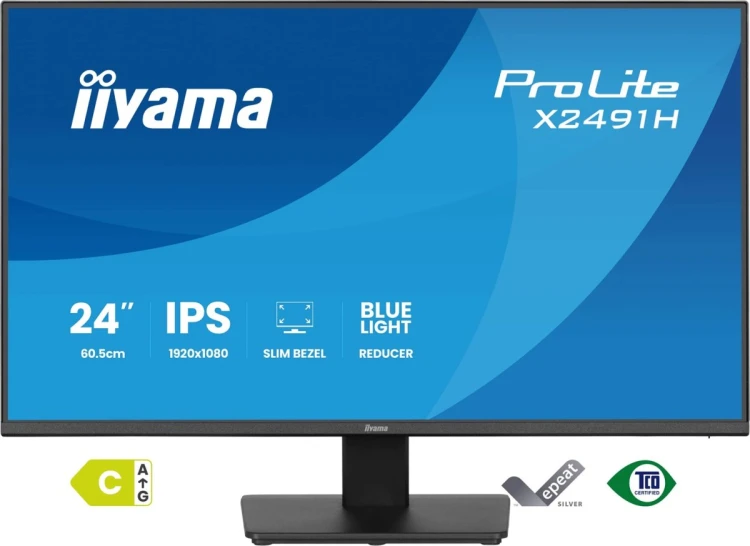 iiyama ProLite X2491H-B1 monitor komputerowy 60,5 cm (23.8") 1920 x 1080 px Full HD LCD Czarny