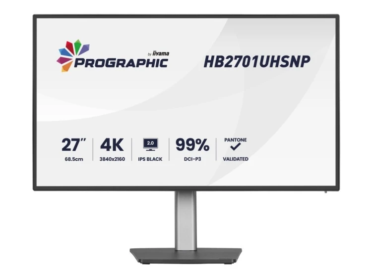 iiyama PROGRAPHIC HB2701UHSNP-B1 monitor komputerowy 68,6 cm (27") 3840 x 2160 px 4K Ultra HD LCD Czarny