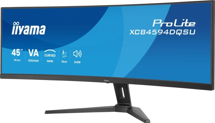 iiyama ProLite XCB4594DQSU-B1 monitor komputerowy 113 cm (44.5") 5120 x 1440 px Dual QHD LED Czarny