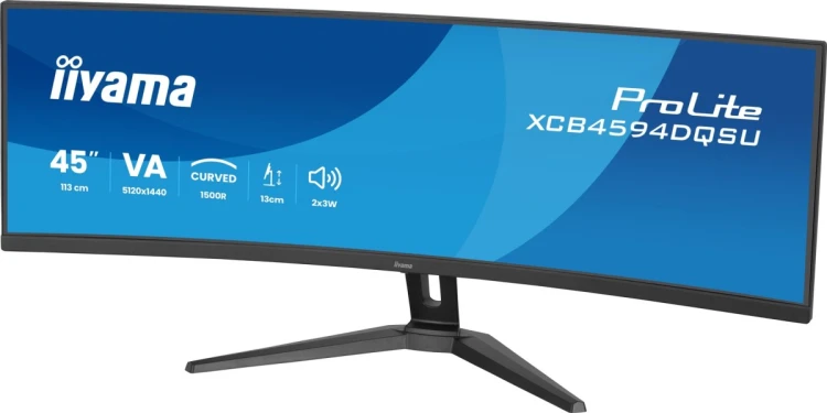 iiyama ProLite XCB4594DQSU-B1 monitor komputerowy 113 cm (44.5") 5120 x 1440 px Dual QHD LED Czarny