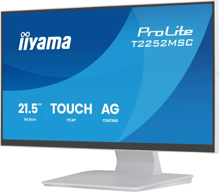 iiyama ProLite T2252MSC-W2AG monitor komputerowy 54,5 cm (21.4") 1920 x 1080 px Full HD LCD Ekran dotykowy Biały