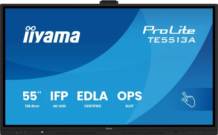 iiyama TE5513A-B2AG signage display Interaktywny płaski panel 138,7 cm (54.6") Wi-Fi 500 cd/m2 4K Ultra HD Czarny Ekran dotykowy Procesor wbudowany An