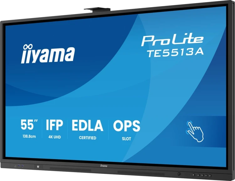 iiyama TE5513A-B2AG signage display Interaktywny płaski panel 138,7 cm (54.6") Wi-Fi 500 cd/m2 4K Ultra HD Czarny Ekran dotykowy Procesor wbudowany An
