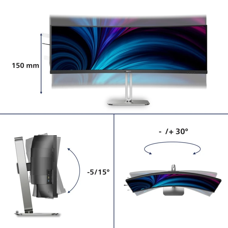 Philips 5000 series 49B2U5900C/00 monitor komputerowy 124 cm (48.8") 5120 x 1440 px Dual QHD LCD Czarny