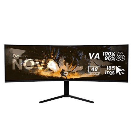 Arozzi Nova 49” Curved monitor komputerowy 124,5 cm (49") 5120 x 1440 px Dual QHD LED Czarny