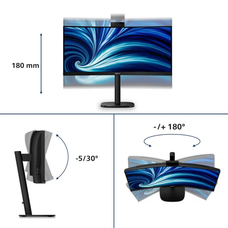 Philips 3000 series 34B2U3600CH/00 monitor komputerowy 86,4 cm (34") 3440 x 1440 px Wide Quad HD LCD Czarny