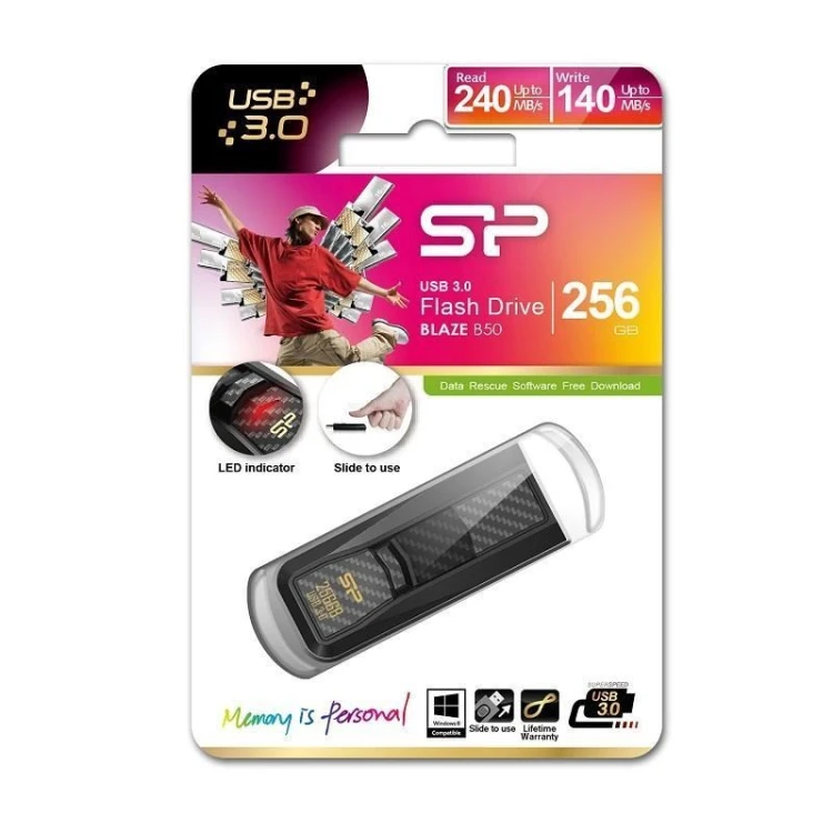 Silicon Power Blaze B50 pamięć USB 256 GB USB Typu-A 3.2 Gen 1 (3.1 Gen 1) Czarny