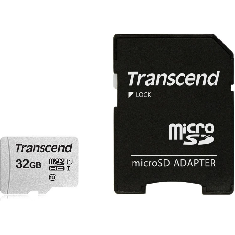 SD microSD Card  32GB Transcend SDHC USD300S-A w/Adapter