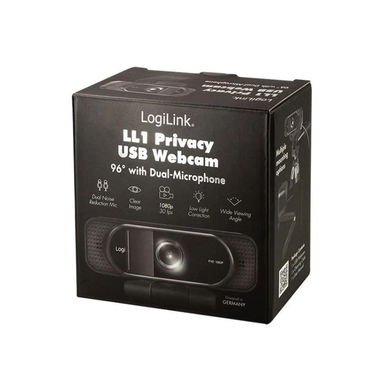 LogiLink UA0381 kamera internetowa 1920 x 1080 px USB 2.0 Czarny