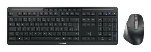 CHERRY Stream desktop ultimate klawiatura Dołączona myszka Dom/Biuro USB + RF Wireless + Bluetooth QWERTZ Niemiecki Czarny