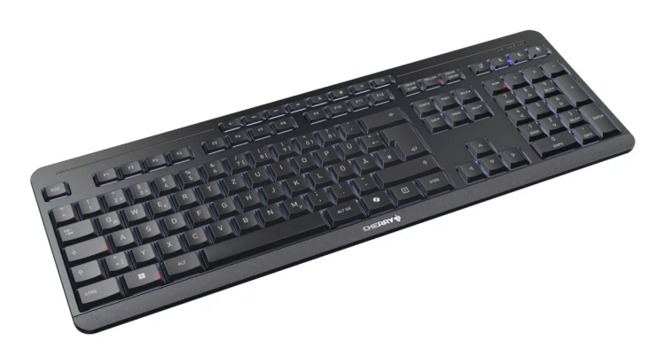 CHERRY Stream desktop ultimate klawiatura Dołączona myszka Dom/Biuro USB + RF Wireless + Bluetooth QWERTZ Niemiecki Czarny