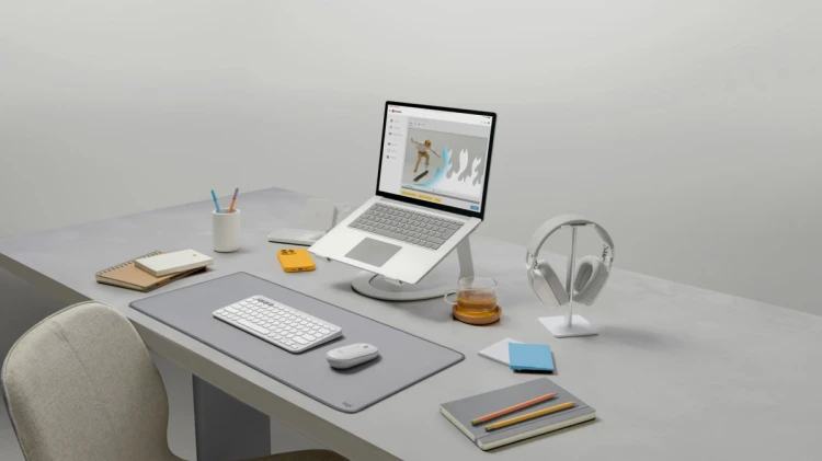 Logitech 920-012204 klawiatura Dołączona myszka Uniwersalne RF Wireless + Bluetooth QWERTZ Niemiecki Biały