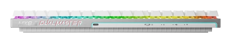 CHERRY MX 8.2 Pro TMR Wireless klawiatura Gaming USB + RF Wireless + Bluetooth QWERTZ Niemiecki Srebrny, Biały