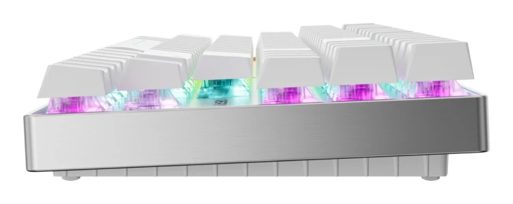 CHERRY MX 8.2 Pro TMR Wireless klawiatura Gaming USB + RF Wireless + Bluetooth QWERTZ Niemiecki Srebrny, Biały