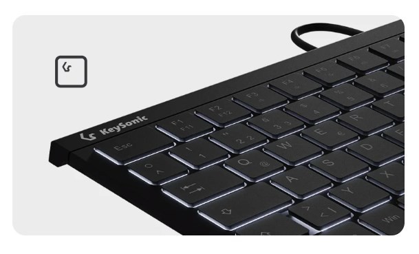 KeySonic KSK-5011ELC (DE) klawiatura Dom USB QWERTZ Niemiecki Czarny