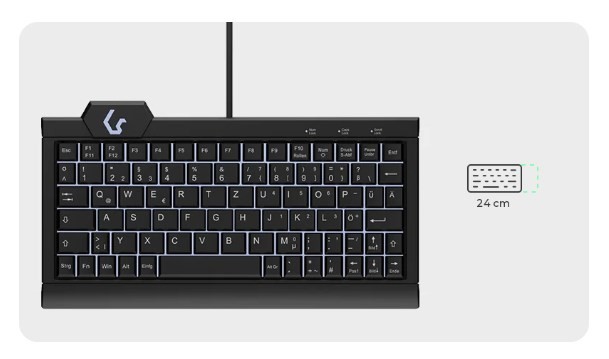 KeySonic KSK-3010ELC (DE) klawiatura Dom USB QWERTZ Niemiecki Czarny