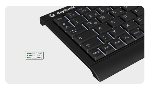 KeySonic KSK-3011ELC (DE) klawiatura Dom USB QWERTZ Niemiecki Czarny