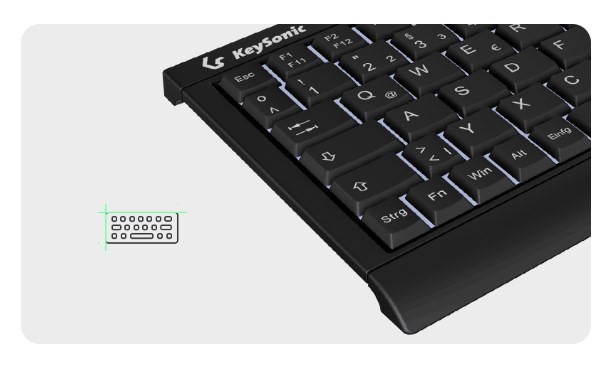 KeySonic KSK-3011ELC (DE) klawiatura Dom USB QWERTZ Niemiecki Czarny