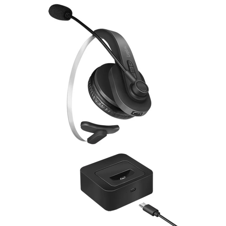 LogiLink BT0059 słuchawki/zestaw słuchawkowy Bezprzewodowy Opaska na głowę Biuro/centrum telefoniczne Bluetooth Podstawka do ładowania Czarny