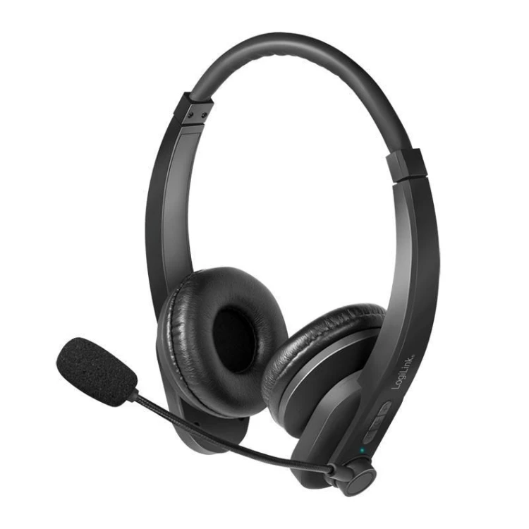 LogiLink BT0060 słuchawki/zestaw słuchawkowy Bezprzewodowy Opaska na głowę Biuro/centrum telefoniczne Bluetooth Czarny