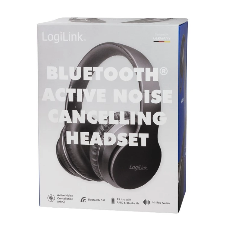 LogiLink BT0053 słuchawki/zestaw słuchawkowy Bezprzewodowy Opaska na głowę Muzyka Bluetooth Czarny