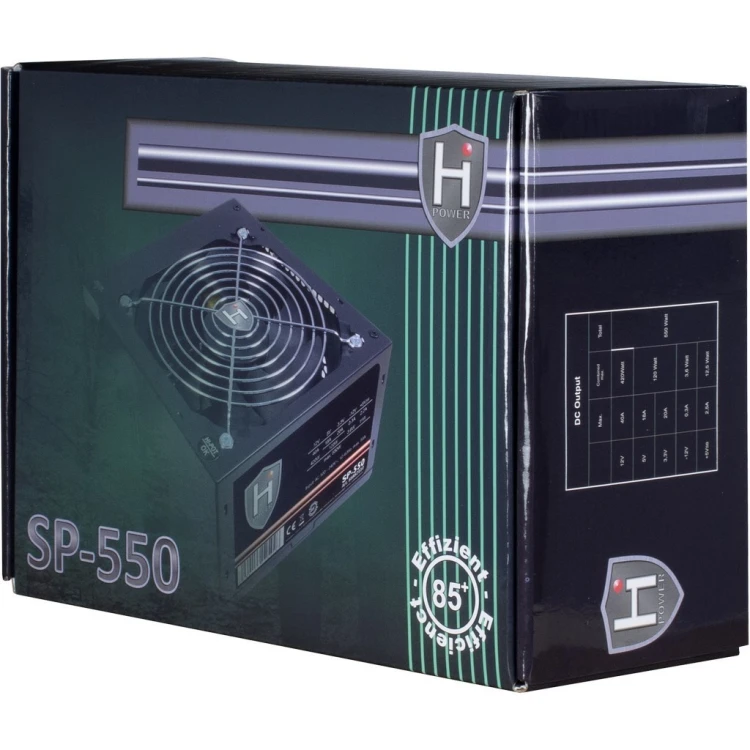 Inter-Tech HIPOWER SP-550 moduł zasilaczy 550 W 20+4 pin ATX ATX Czarny