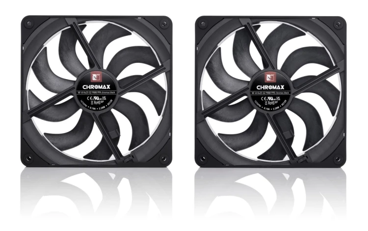 Noctua 140mm NF-A14x25 G2 PWM Sx2 PP chromax.black edition - zestaw dwóch wentylatorów