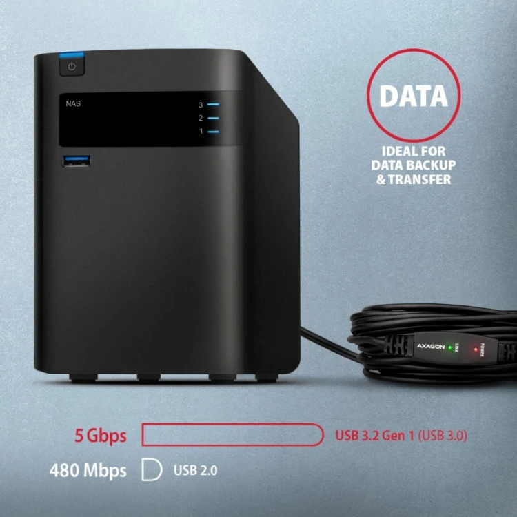 Axagon N ADR-310 USB 3.2 Gen 1 A-M -> A-F aktivni prodlu?ovaci repeater kabel kabel USB USB 3.2 Gen 1 (3.1 Gen 1) 10 m USB A Czarny