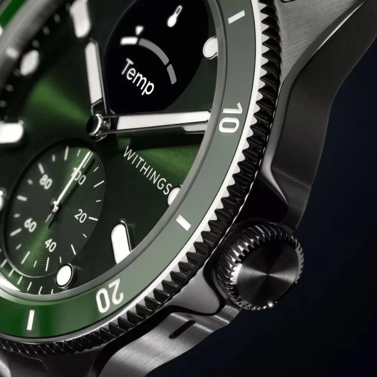 Zegarek Withings Scanwatch Nova - zegarek z funkcją EKG, pomiarem pulsu, SPO2 i temperatury oraz mierzeniem aktywności fizycznej i snu (42mm, green)
