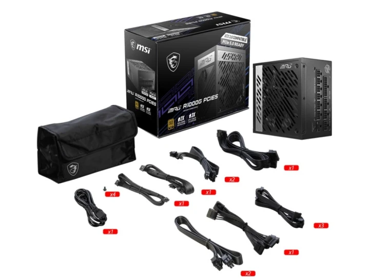 MSI MPG A1000G PCIE5 moduł zasilaczy 1000 W 20+4 pin ATX ATX Czarny