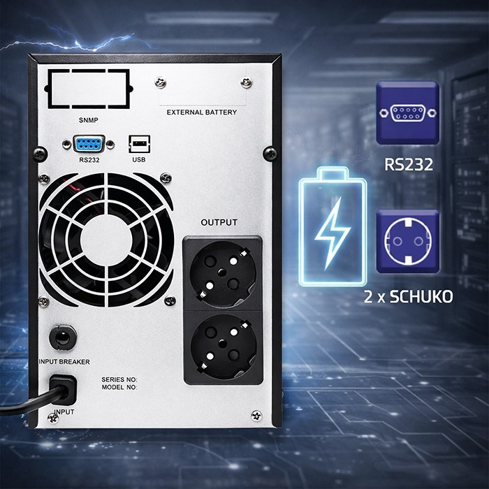 QOLTEC ZASILACZ AWARYJNY PURE SINE WAVE 1KVA 800W | AVR | LCD