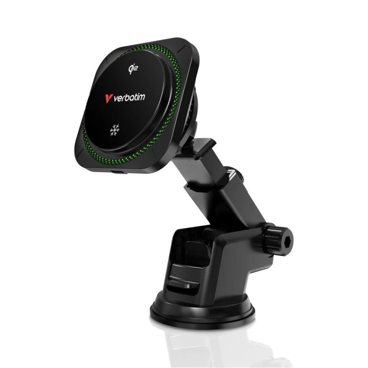 Verbatim Charge 'n' Drive Qi2 RGB Smartfon Czarny USB Bezprzewodowe ładowanie Szybkie ładowanie Automatyczna